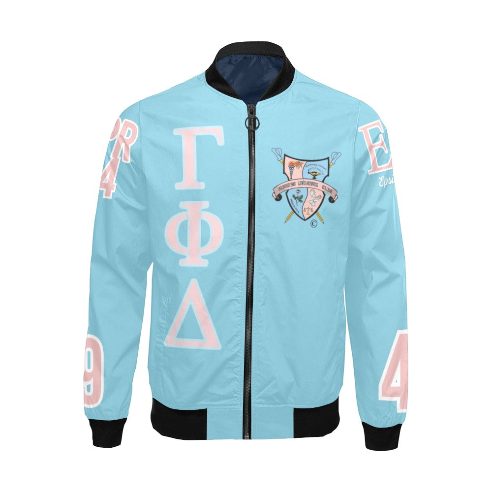 Gamma All Over Print Bomber Jacket Blue