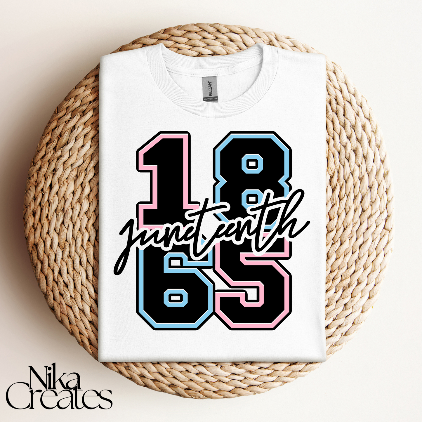 1865 Juneteenth Pink and Blue T-Shirt