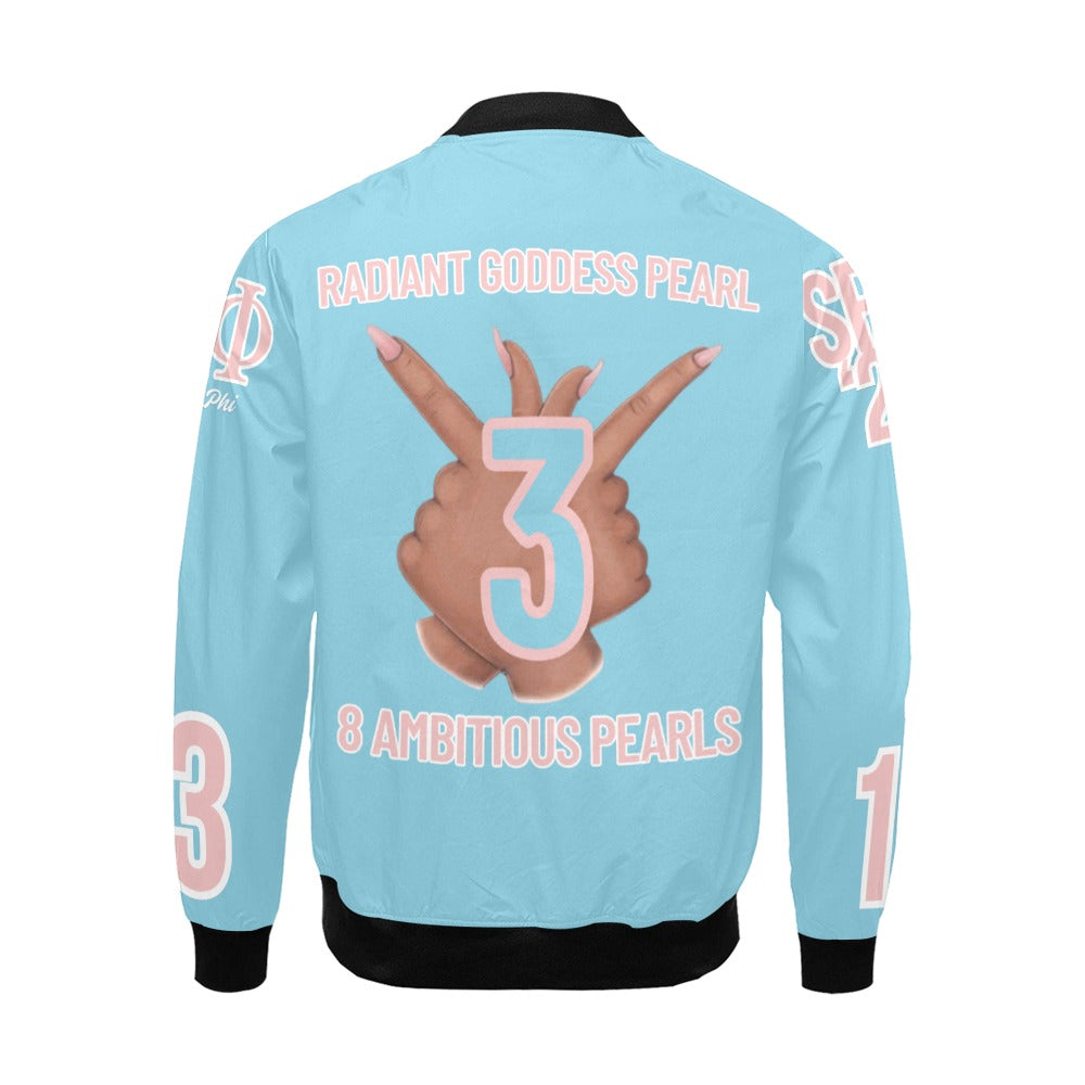 Gamma All Over Print Bomber Jacket Blue