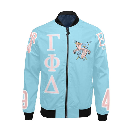 Gamma All Over Print Bomber Jacket Blue
