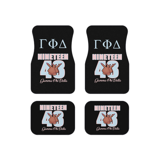 Gamma Phi Delta Sorority Car Mats, Custom Design, Set of 4, Personalized Gift, Greek Life Car Accessories
